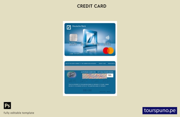 listo para imprimir plantilla de tarjeta mastercard de débito del Deutsche Bank 